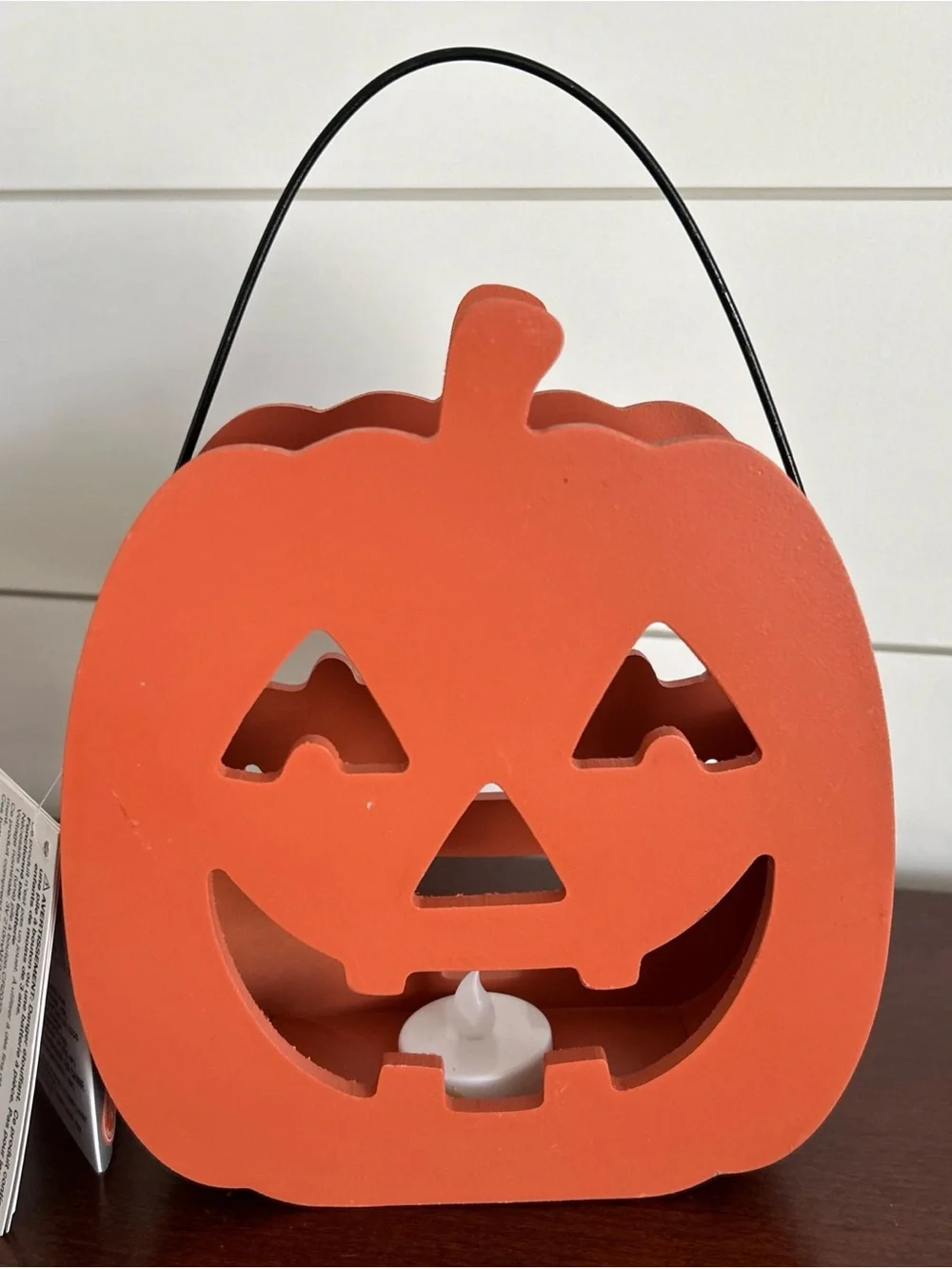 LED Pumpkin Jack-O'-Lantern Candy Bucket - Orange